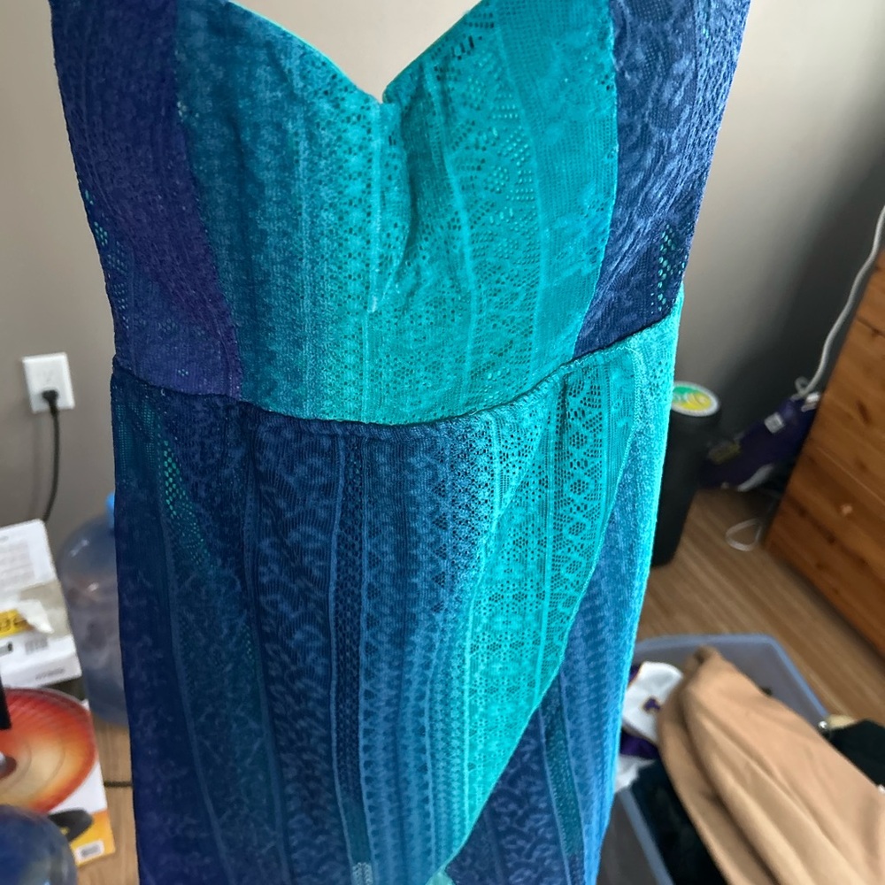 Rue21 Strapless Teal and Navy Dress